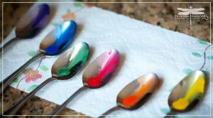 I just think these colors look so pretty on the mixing spoons. (I know I'm a nerd.)